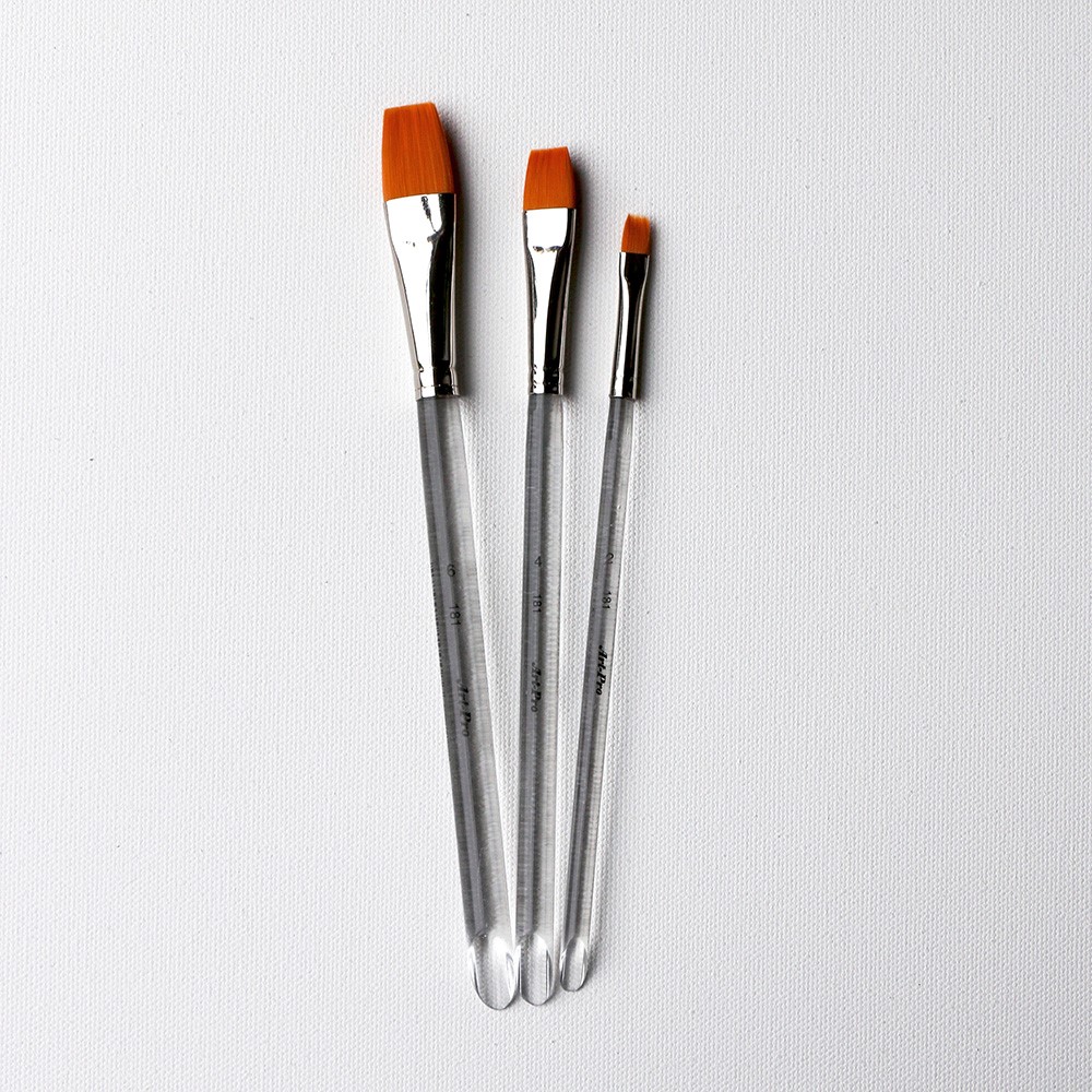 Set of beveled tip brush