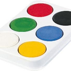 Tray and primary colour paint blocks